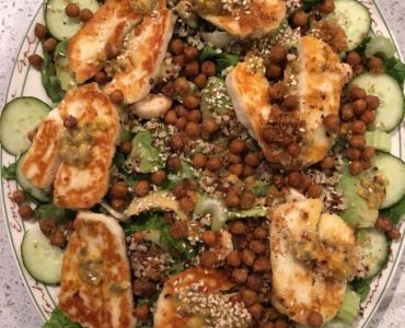 Halloumi, Passion Fruit and Crispy Chick Pea Salad!